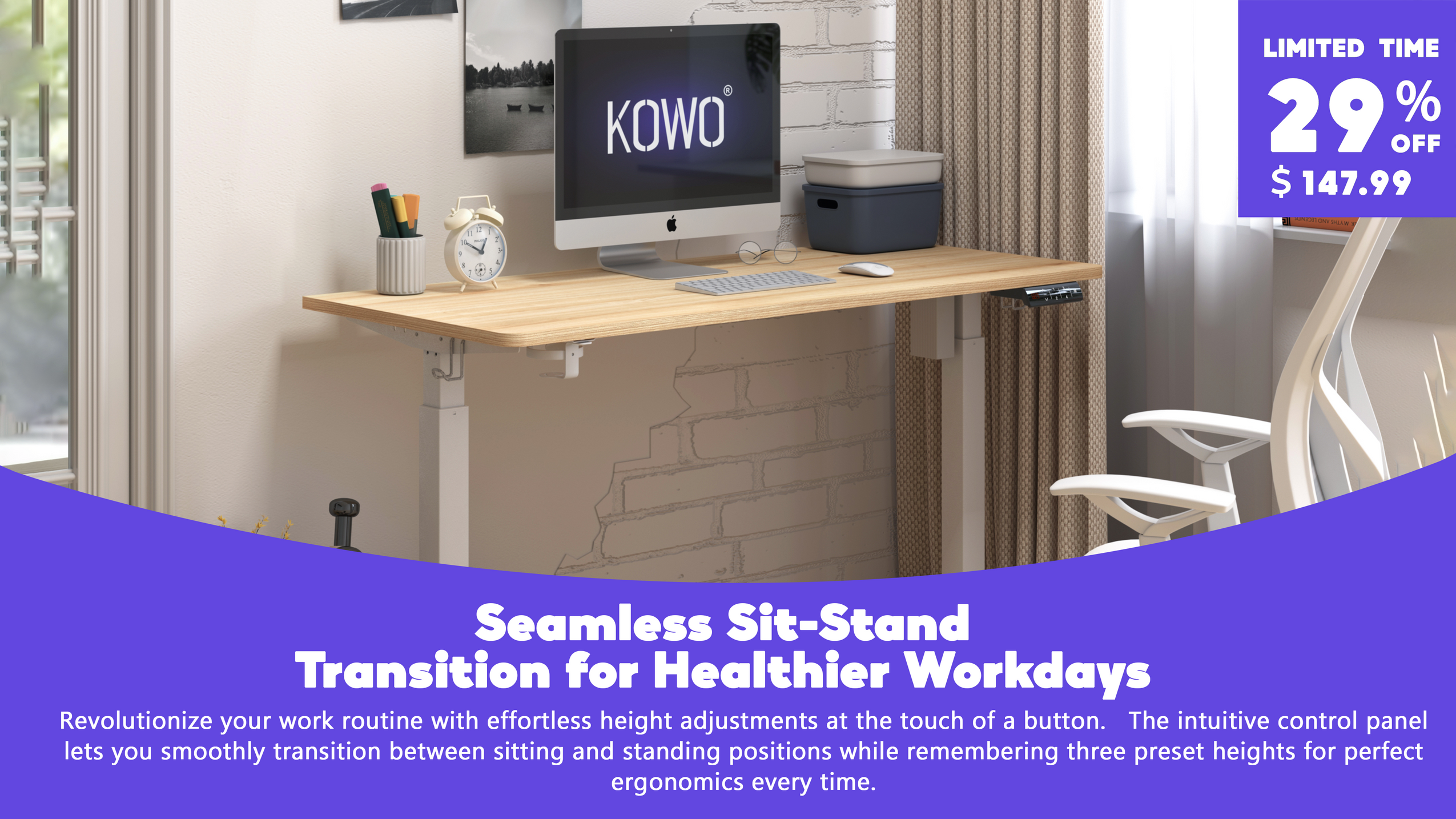 Seamless Sit-Stand Transition for Healthier Workdays