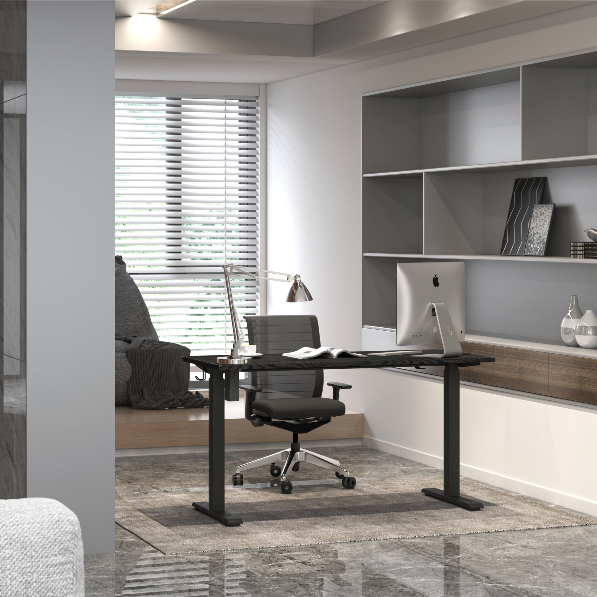 KOWO 48" K304 Electric Height Adjustable Standing Desk, Black