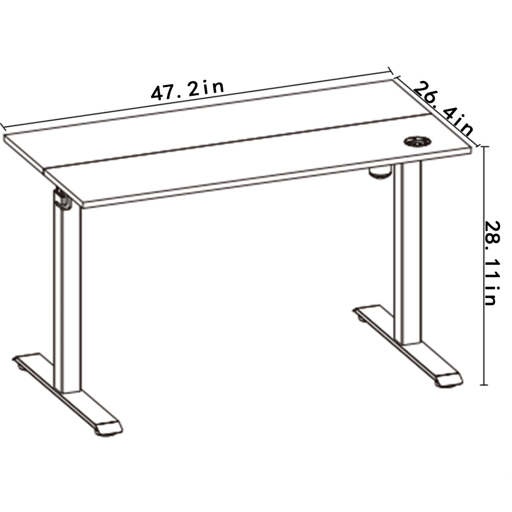 KOWO Electric Height Adjustable Standing Desk, 48" Home Office Wooden Computer Desk Ergonomic Memory Control Workstation Sit Stand Desk, Greige/Grey