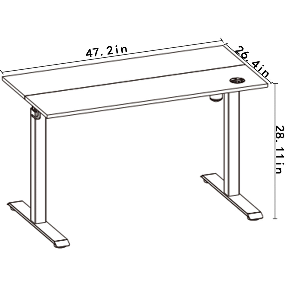 KOWO Electric Height Adjustable Standing Desk, 48" Home Office Wooden Computer Desk Ergonomic Memory Control Workstation Sit Stand Desk, Greige/Grey