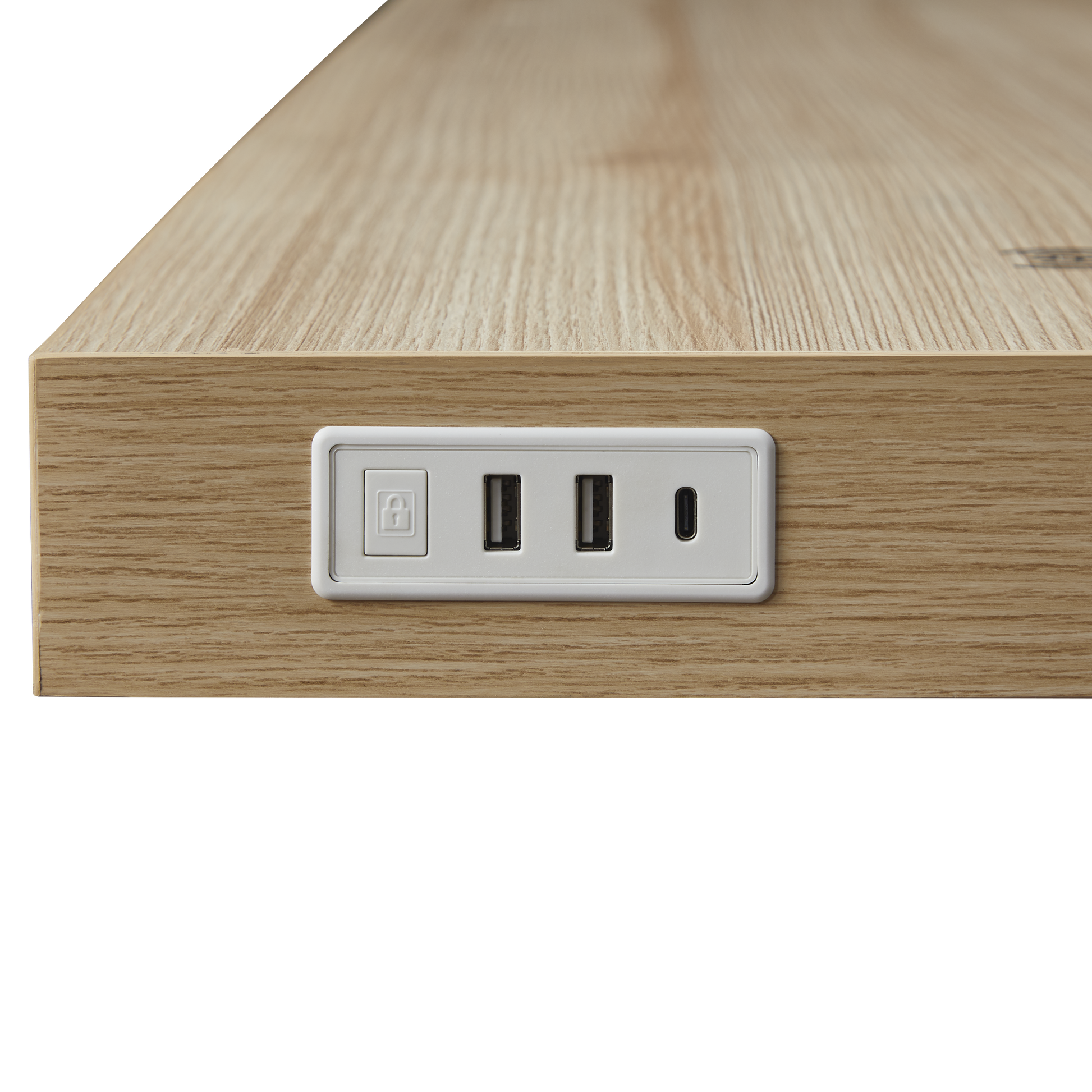 KOWO Electric Height Adjustable Standing Desk with Drawer, 48" Home Office Wooden Computer Desk Ergonomic Memory Control Workstation Sit Stand Desk, Natural/White