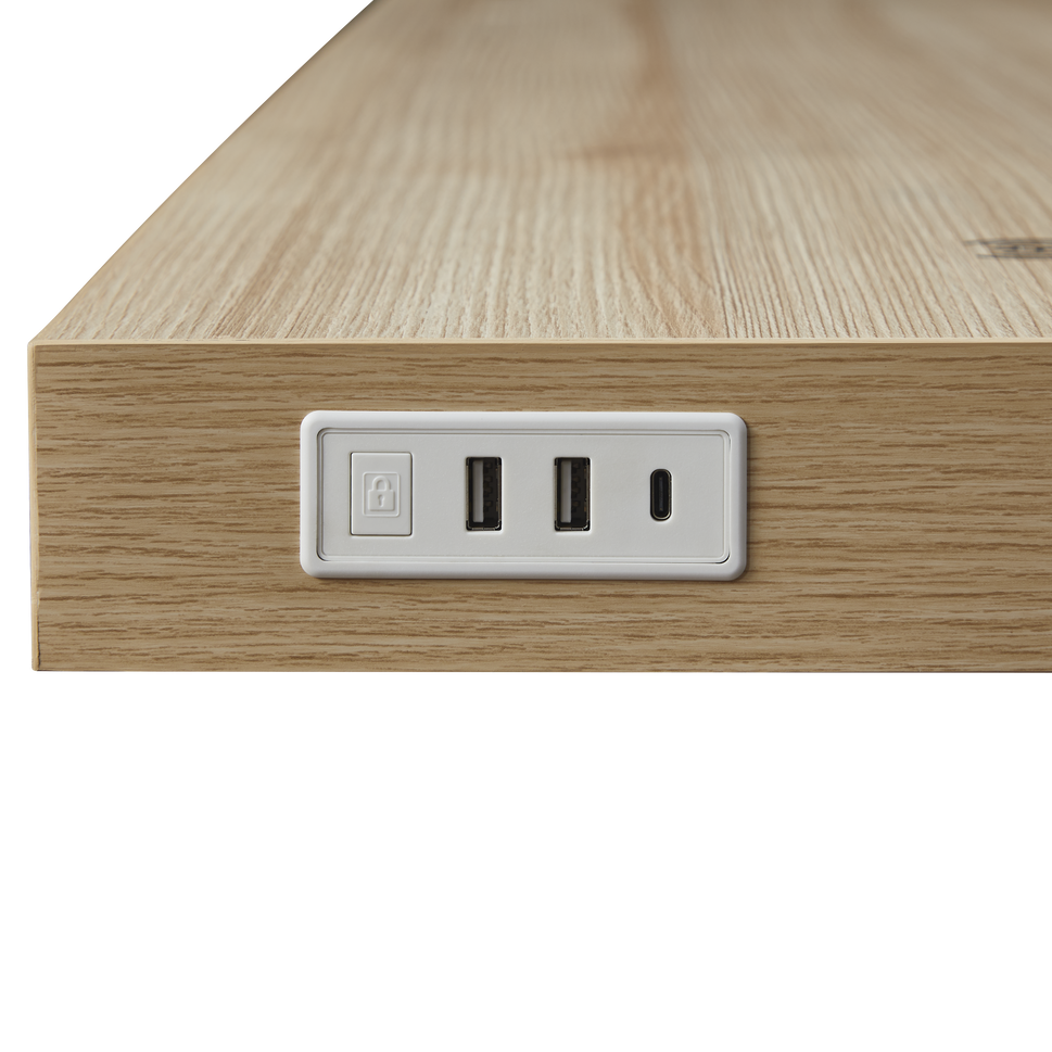 KOWO Electric Height Adjustable Standing Desk with Drawer, 48" Home Office Wooden Computer Desk Ergonomic Memory Control Workstation Sit Stand Desk, Natural/White