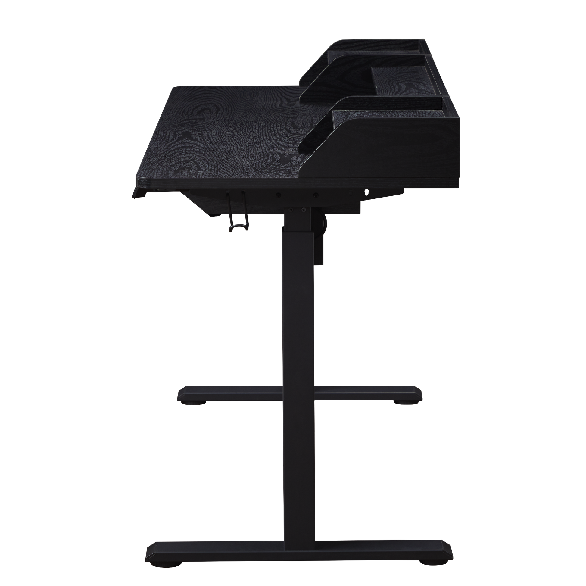 KOWO 55" K304 Electric Height Adjustable Standing Desk with Hutch and Drawer, Black