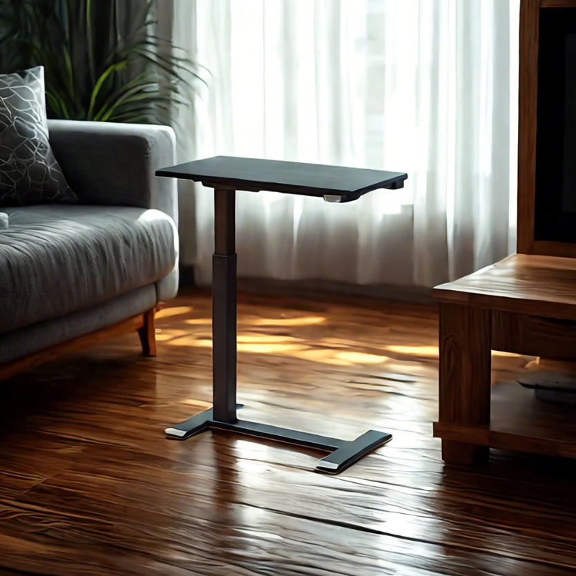 KOWO Electric Height Adjustable Soft Side End Table, Black