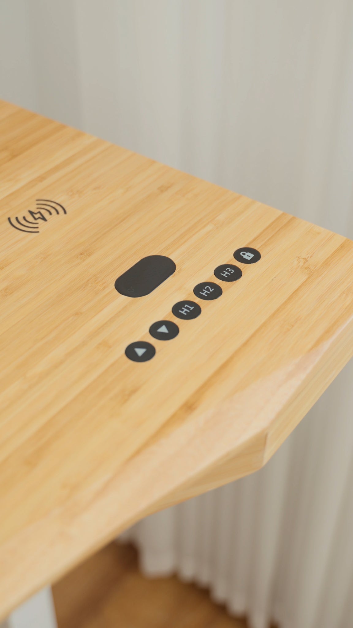 kowo 48" Solid Wood Electric Standing Desk with Drawers Integrated Wireless Charger, Bamboo Adjustable Height Home Office Computer Desk, Oak/White