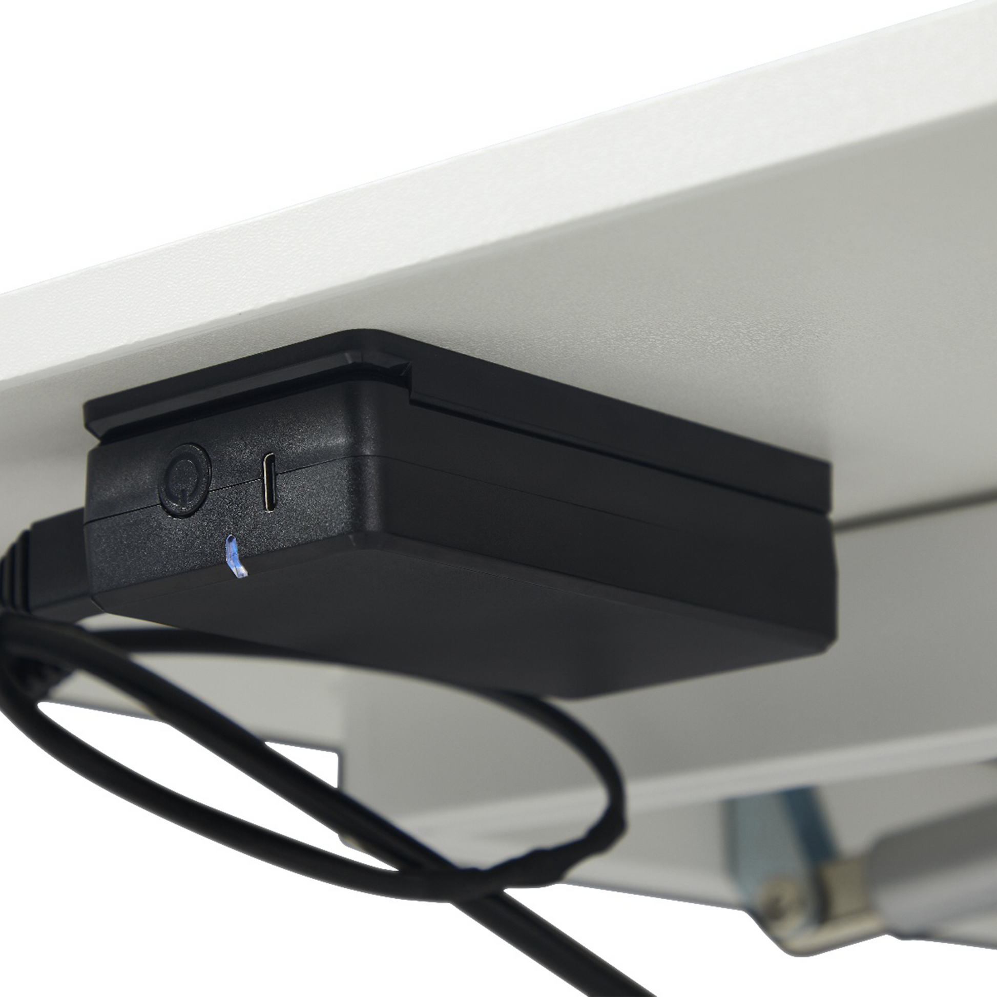 KOWO K30016 Electric Height Adjustable Soft Side End Table,White