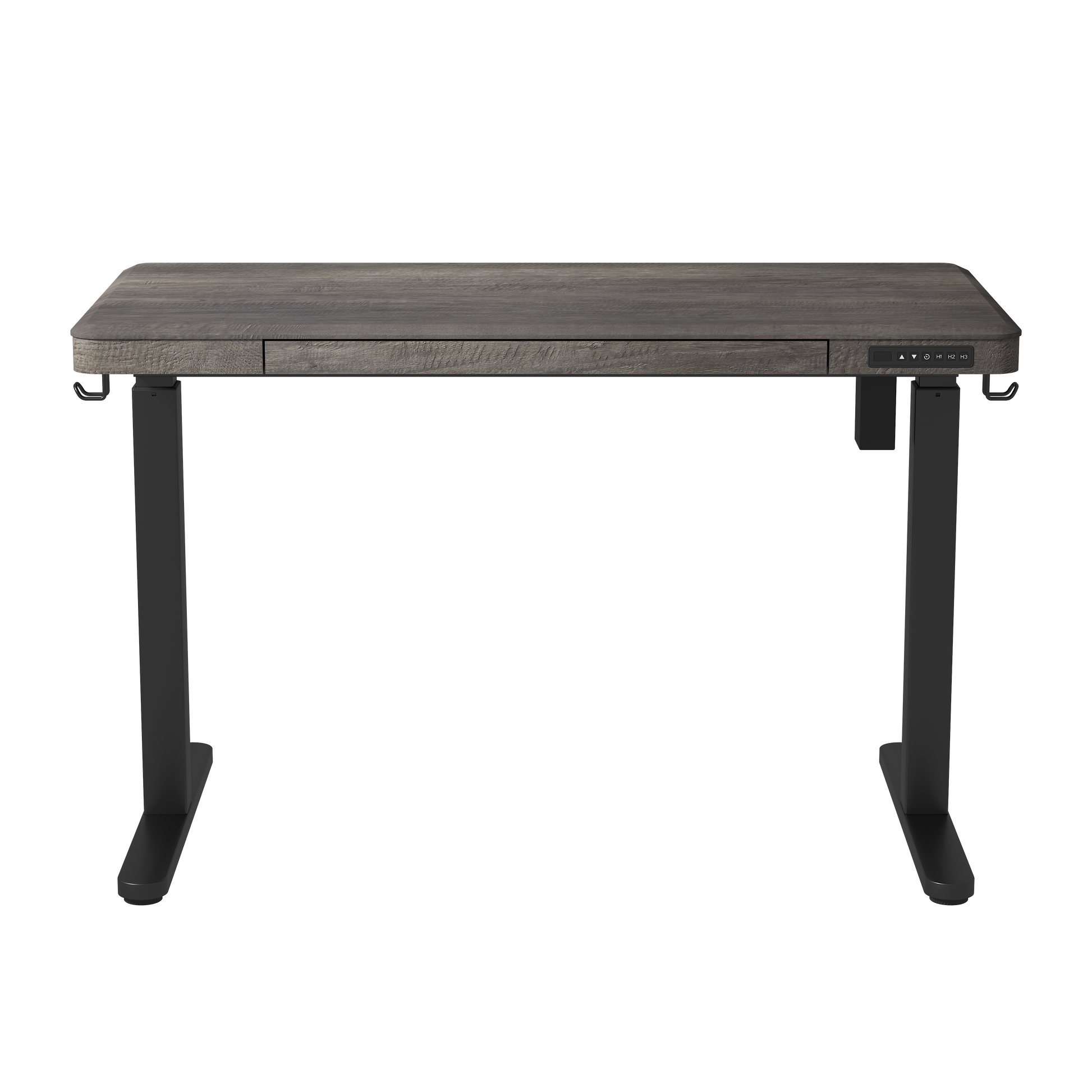 KOWO 48" K3101 Electric Height Adjustable Standing Desk with drawers,Grey Oak/Black