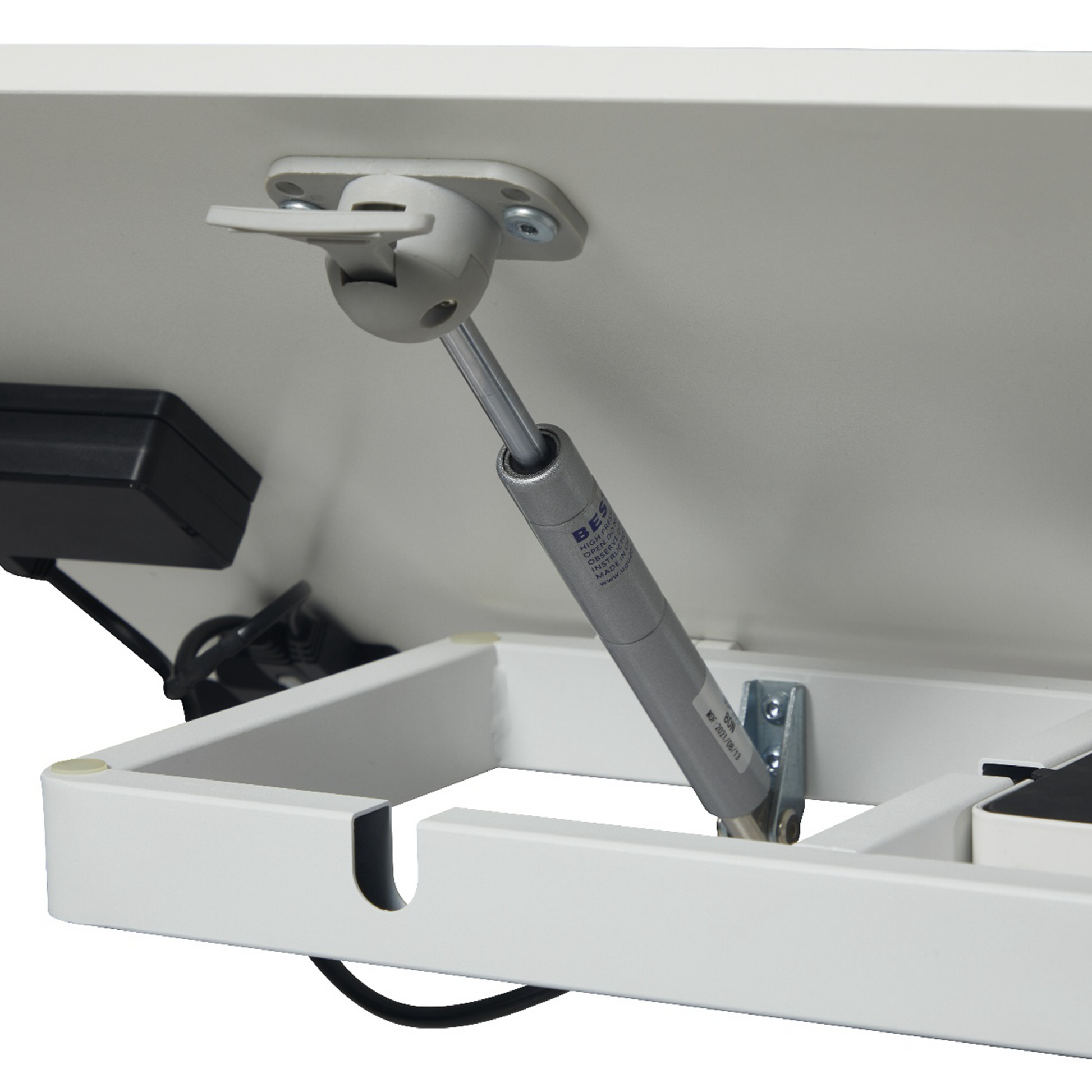 KOWO K30016 Electric Height Adjustable Soft Side End Table,White