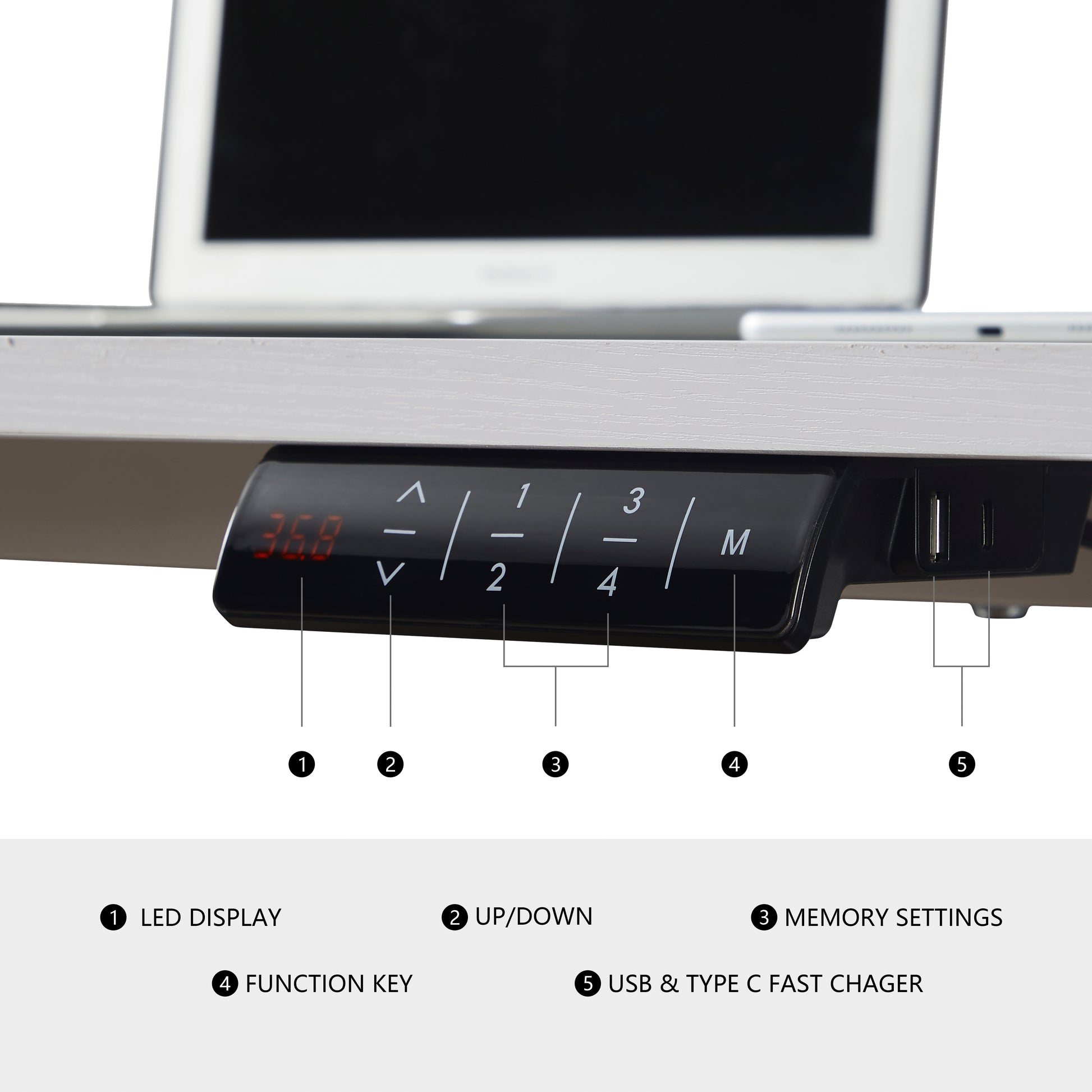 KOWO 48" K3041 Electric Height Adjustable Standing Desk White