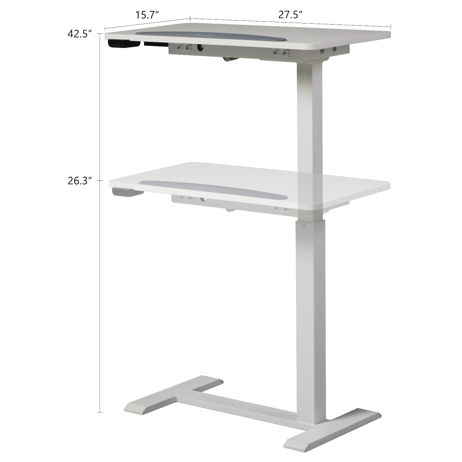 KOWO K30016 Electric Height Adjustable Soft Side End Table,White