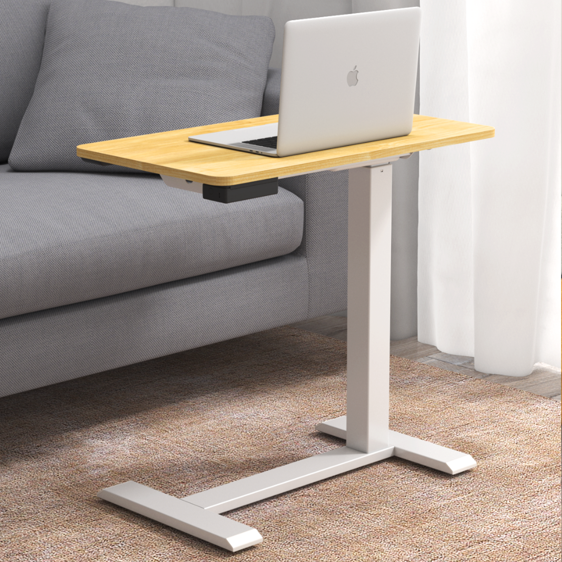 KOWO K30016 Electric Height Adjustable Standing Desk with Drawer, Natural/White