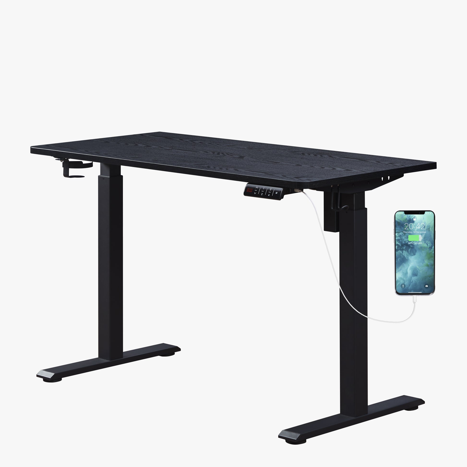 KOWO 48" K304 Electric Height Adjustable Standing Desk with Back Borad and Drawer Black
