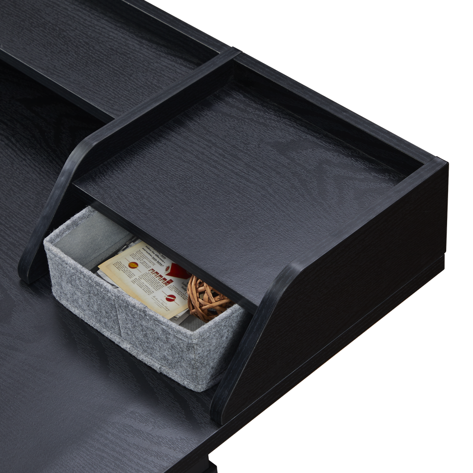 KOWO 48" K304 Electric Height Adjustable Standing Desk with Hutch and Drawer, Black