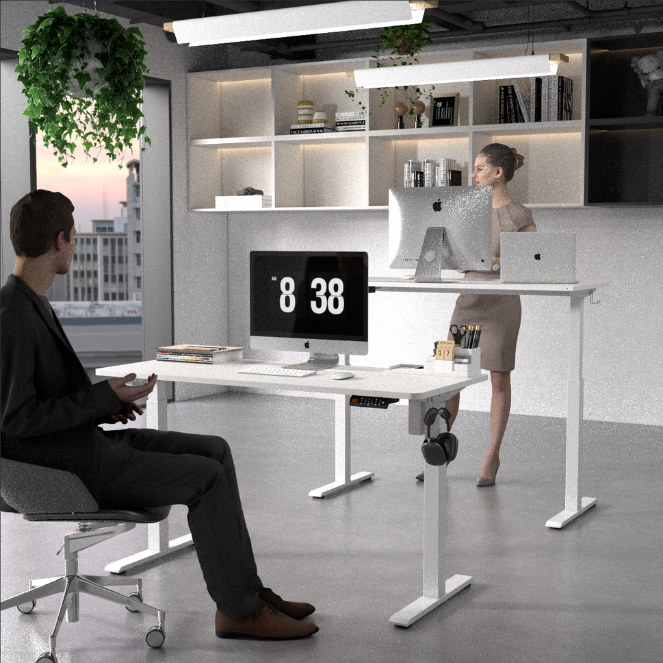KOWO 55" K304 Electric Height Adjustable Standing Desk, White