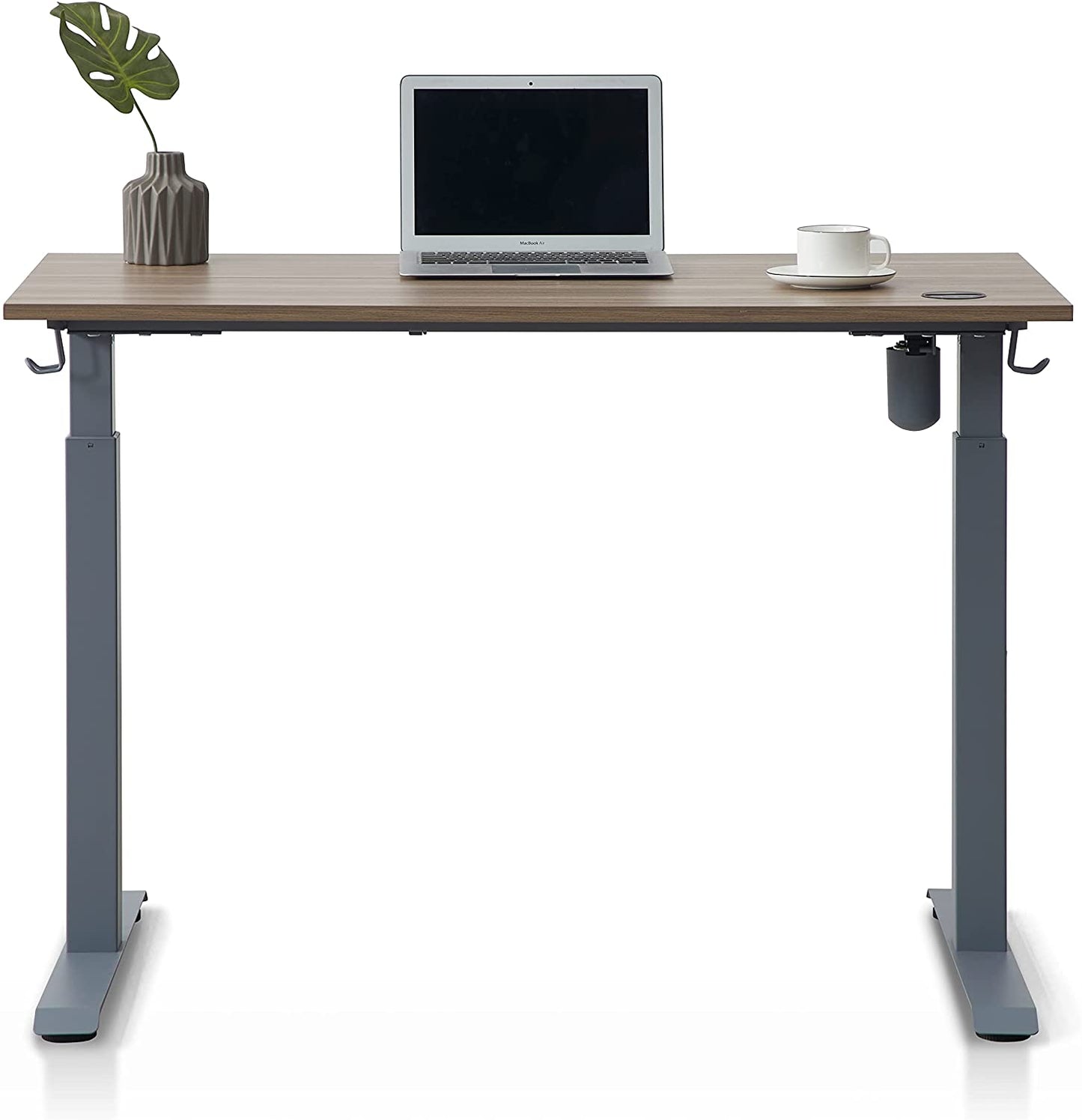 KOWO Electric Height Adjustable Standing Desk, 48" Home Office Wooden Computer Desk Ergonomic Memory Control Workstation Sit Stand Desk, Greige/Grey