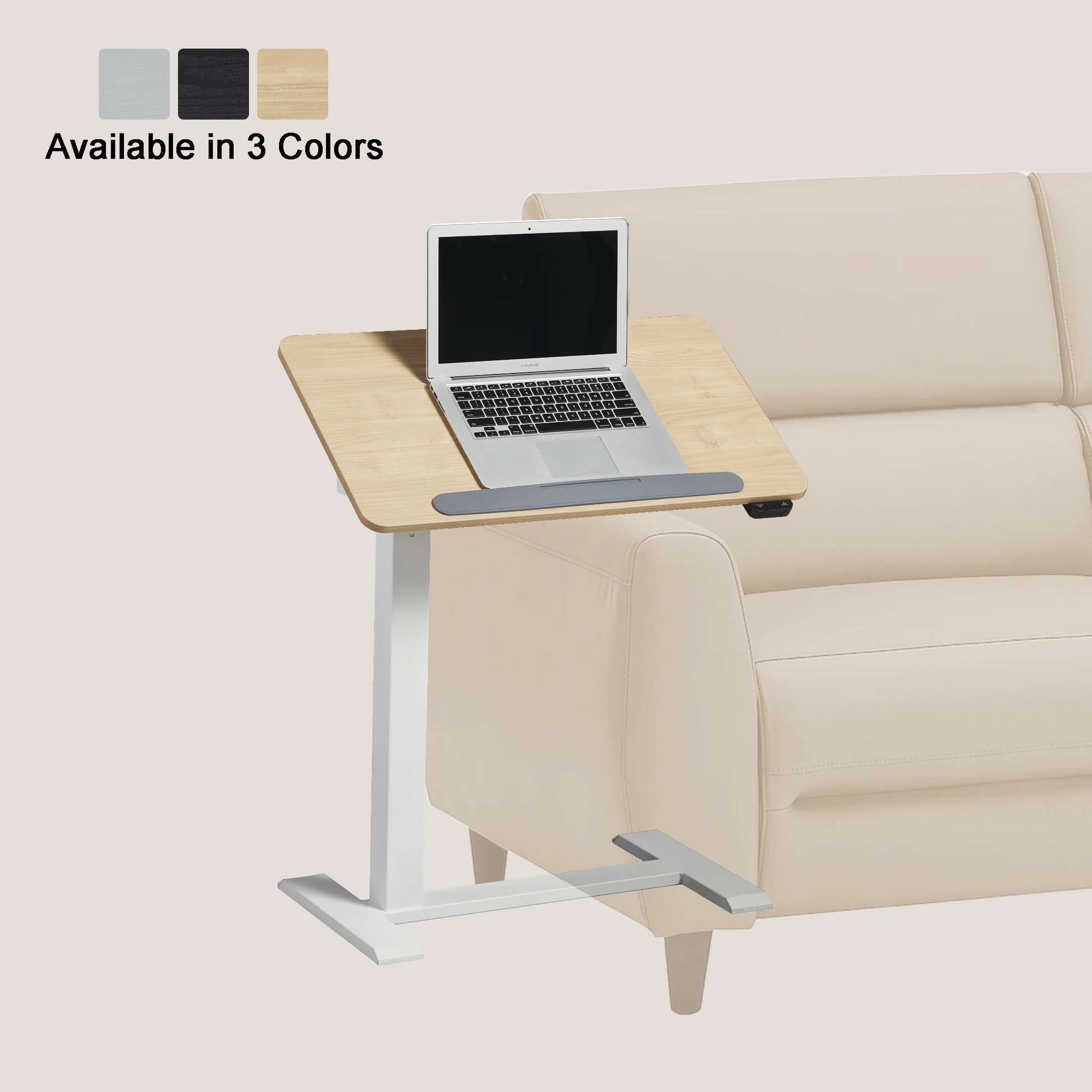 KOWO K30016 Electric Height Adjustable Standing Desk with Drawer, Natural/White