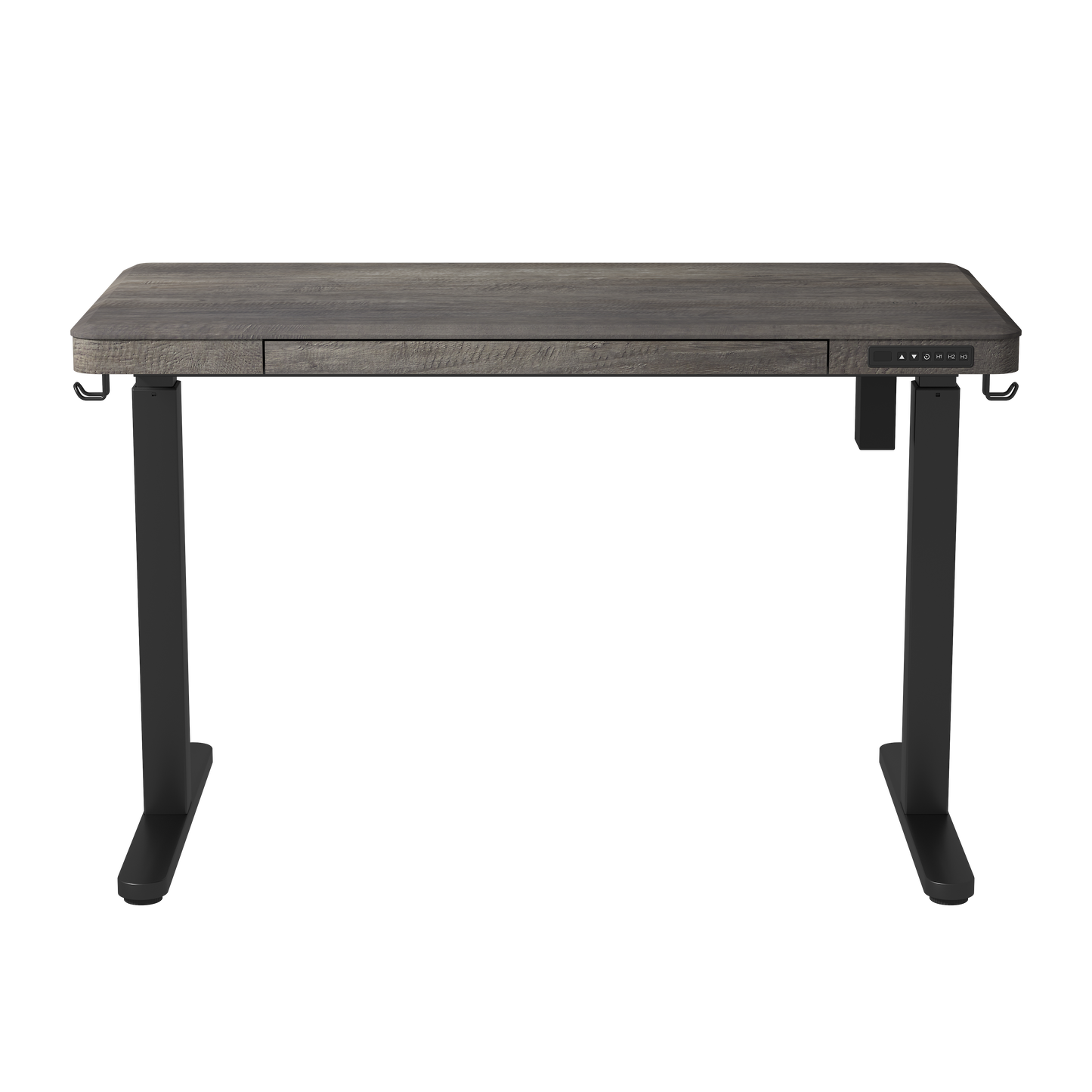 KOWO 48" K3101 Electric Height Adjustable Standing Desk with drawers,Grey Oak/Black