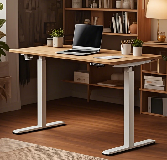 KOWO 48" K304 Electric Height Adjustable Standing Desk, Natural/White