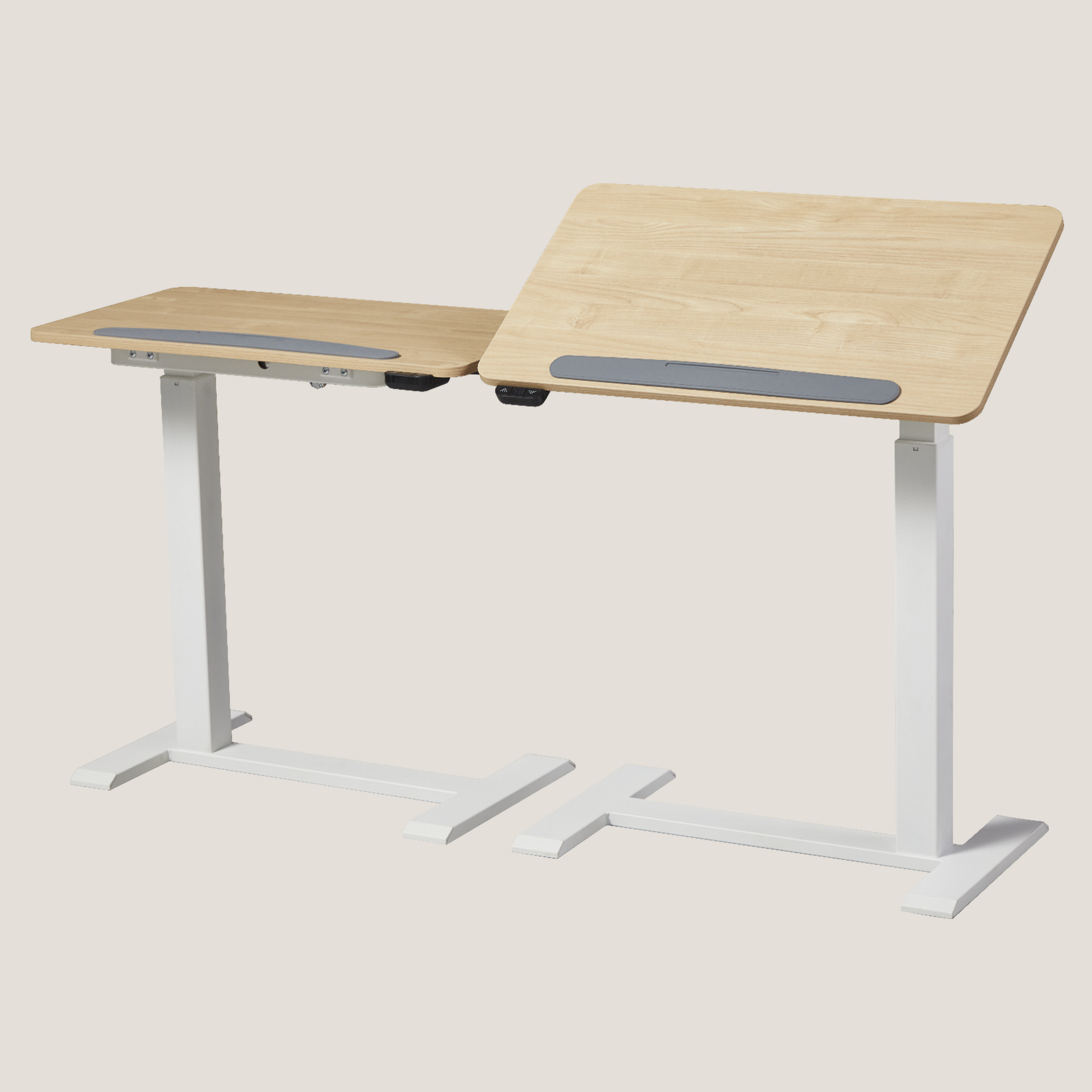 KOWO K30016 Electric Height Adjustable Standing Desk with Drawer, Natural/White