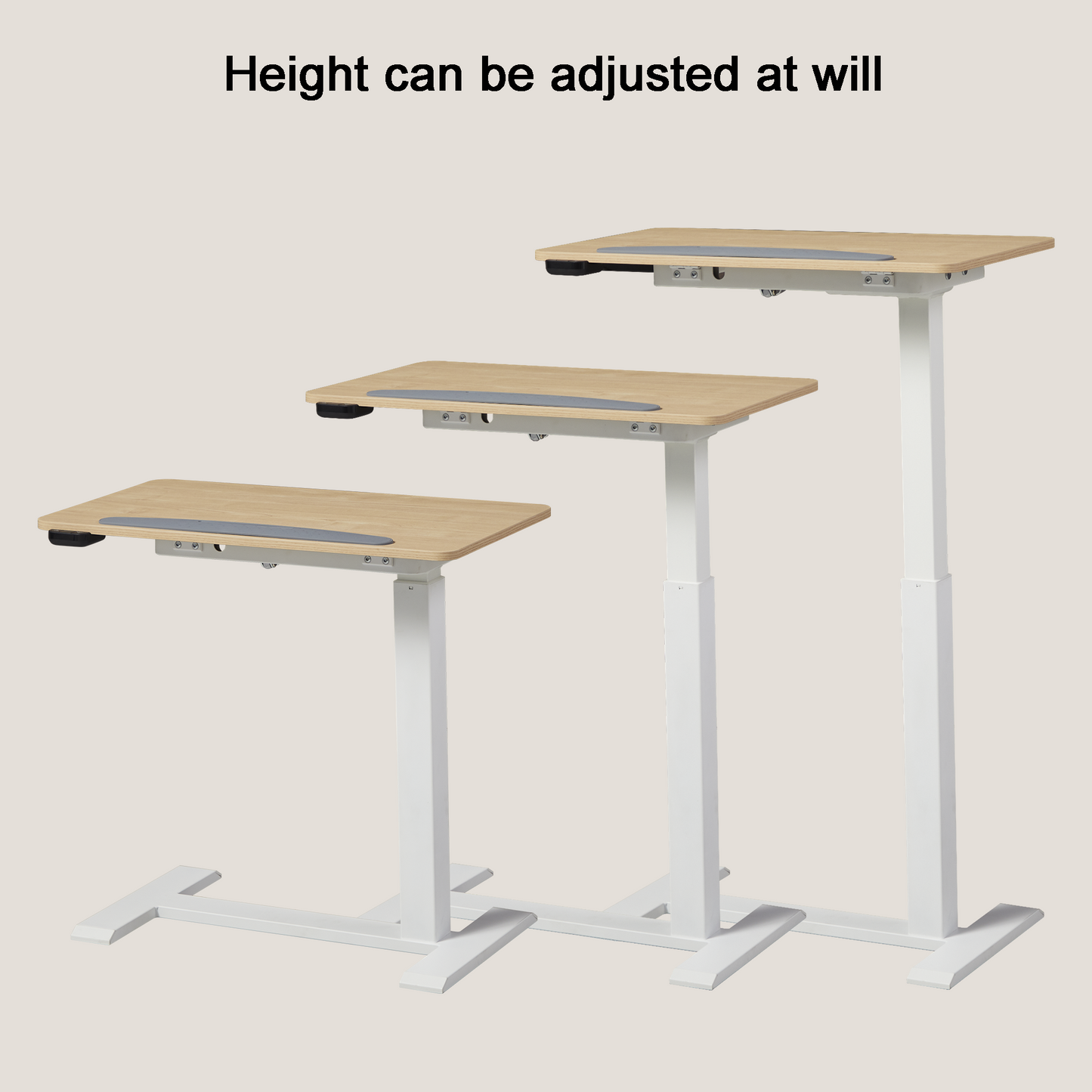 KOWO K30016 Electric Height Adjustable Standing Desk with Drawer, Natural/White