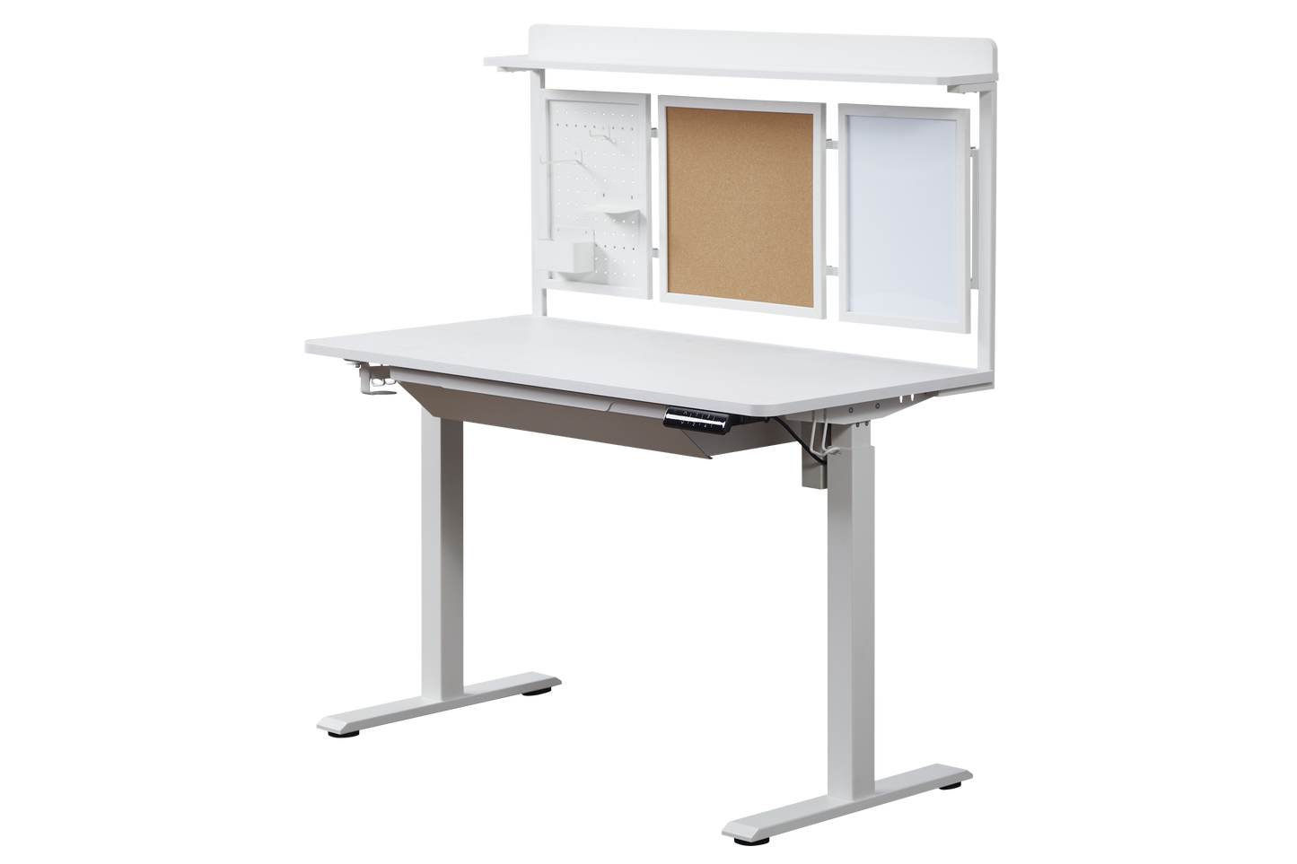 KOWO 48" K3041 Electric Height Adjustable Standing Desk with Back Borad and Drawer White