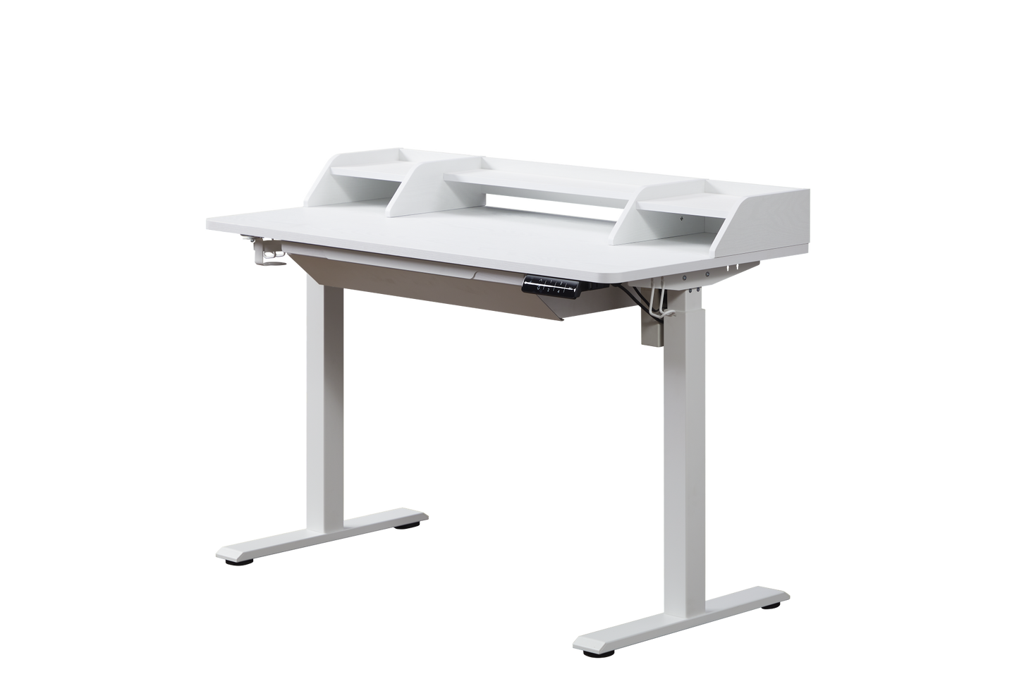 KOWO 48" K304 Electric Height Adjustable Standing Desk with Hutch and Drawer, White