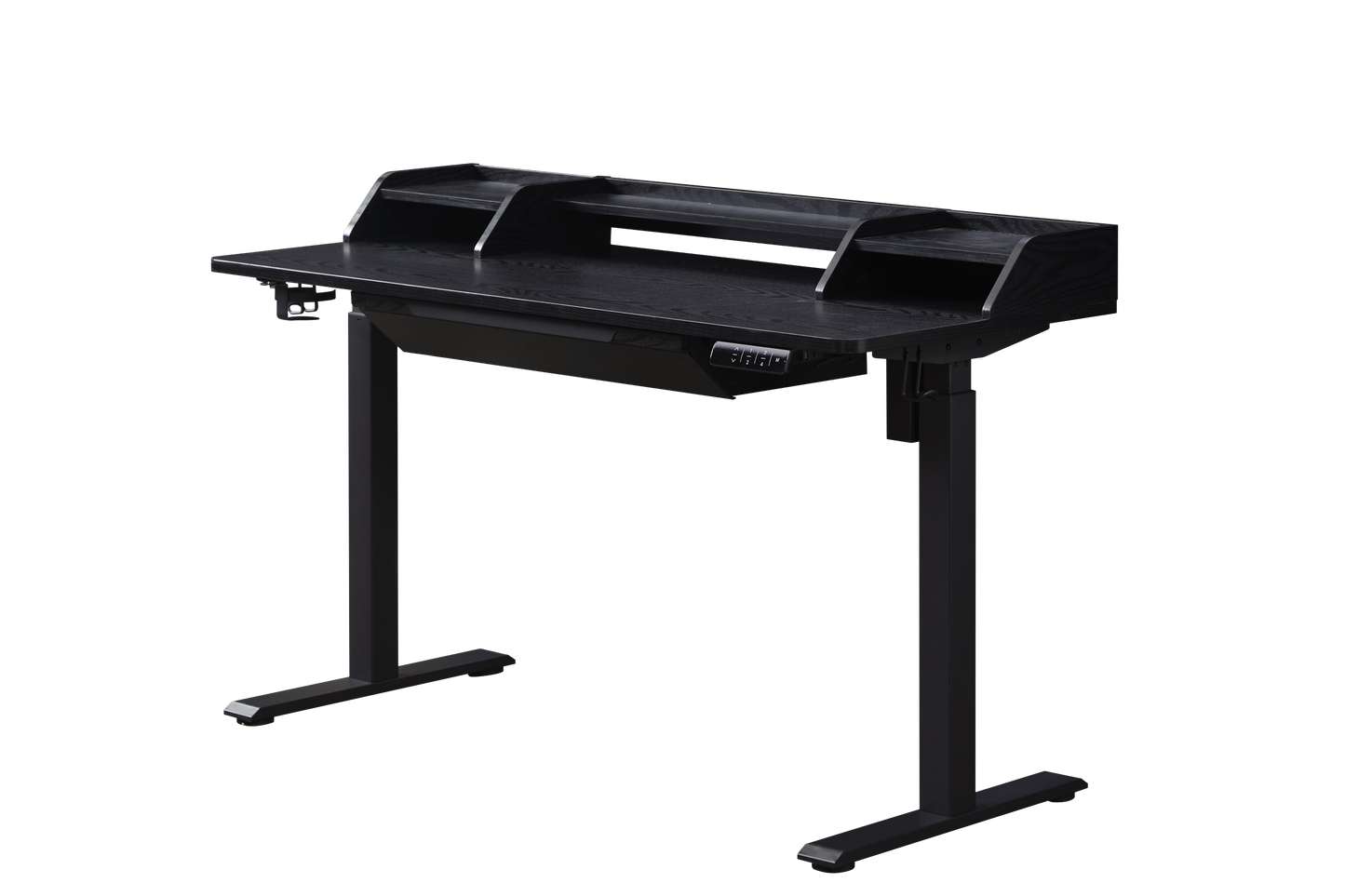 KOWO 55" K304 Electric Height Adjustable Standing Desk with Hutch and Drawer, Black