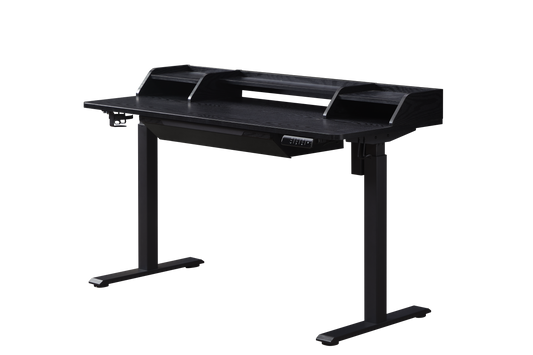 KOWO 55" K304 Electric Height Adjustable Standing Desk with Hutch and Drawer, Black