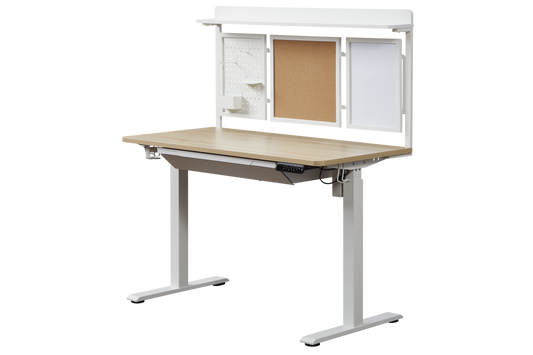 KOWO 48" K304 Electric Height Adjustable Standing Desk with Back Borad and Drawer Natural/White