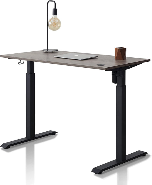 KOWO Electric Height Adjustable Standing Desk, 48" Home Office Wooden Computer Desk Ergonomic Memory Control Workstation Sit Stand Desk Grey Oak